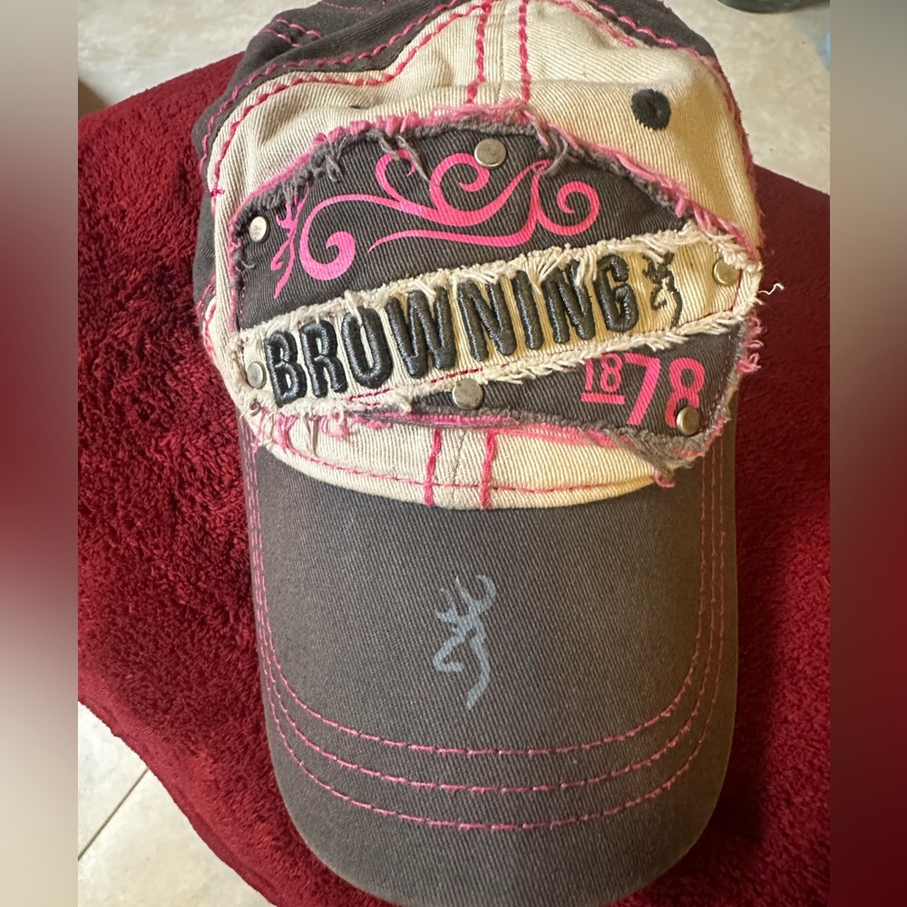 Browning Cap with Pink and Tan Details